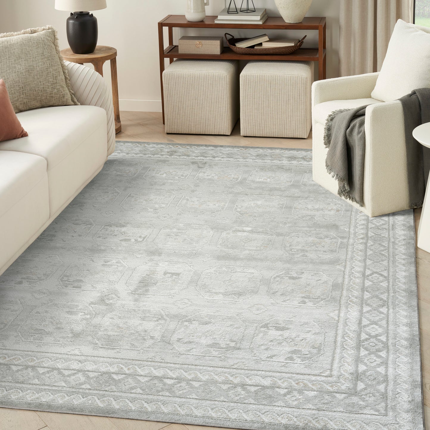 Nourison Dekor 7'10" x 9'10" Grey Vintage Indoor Rug