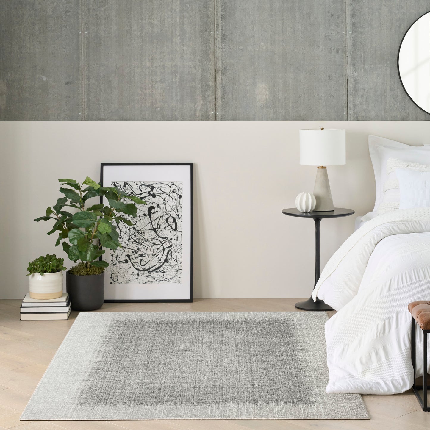DKNY Grand Street 3'11" x 5'11" Light Grey Modern Indoor Rug