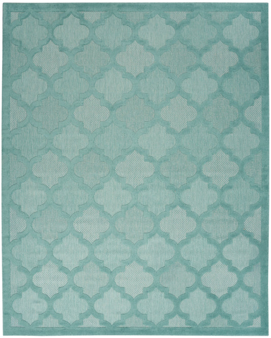Nourison Easy Care 9' x 12' Aqua Teal Modern Rug