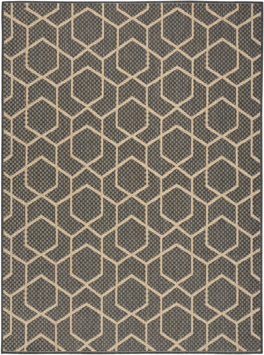 Nourison Horizon Indoor/Outdoor 5' x 7' Charcoal Modern Rug