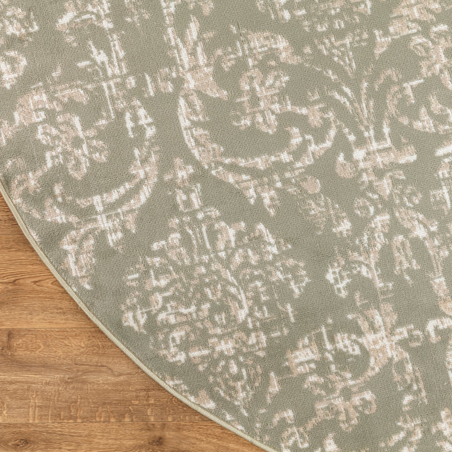 Nourison Jubilant 8' x Round Olive Vintage Indoor Rug