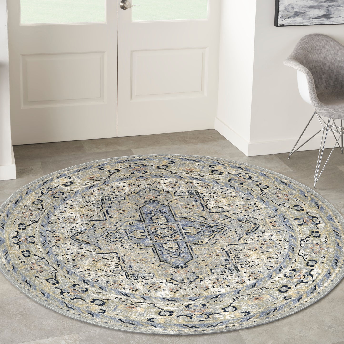 Nourison Nourison Essentials Persian 6' x Round Blue Vintage Rug
