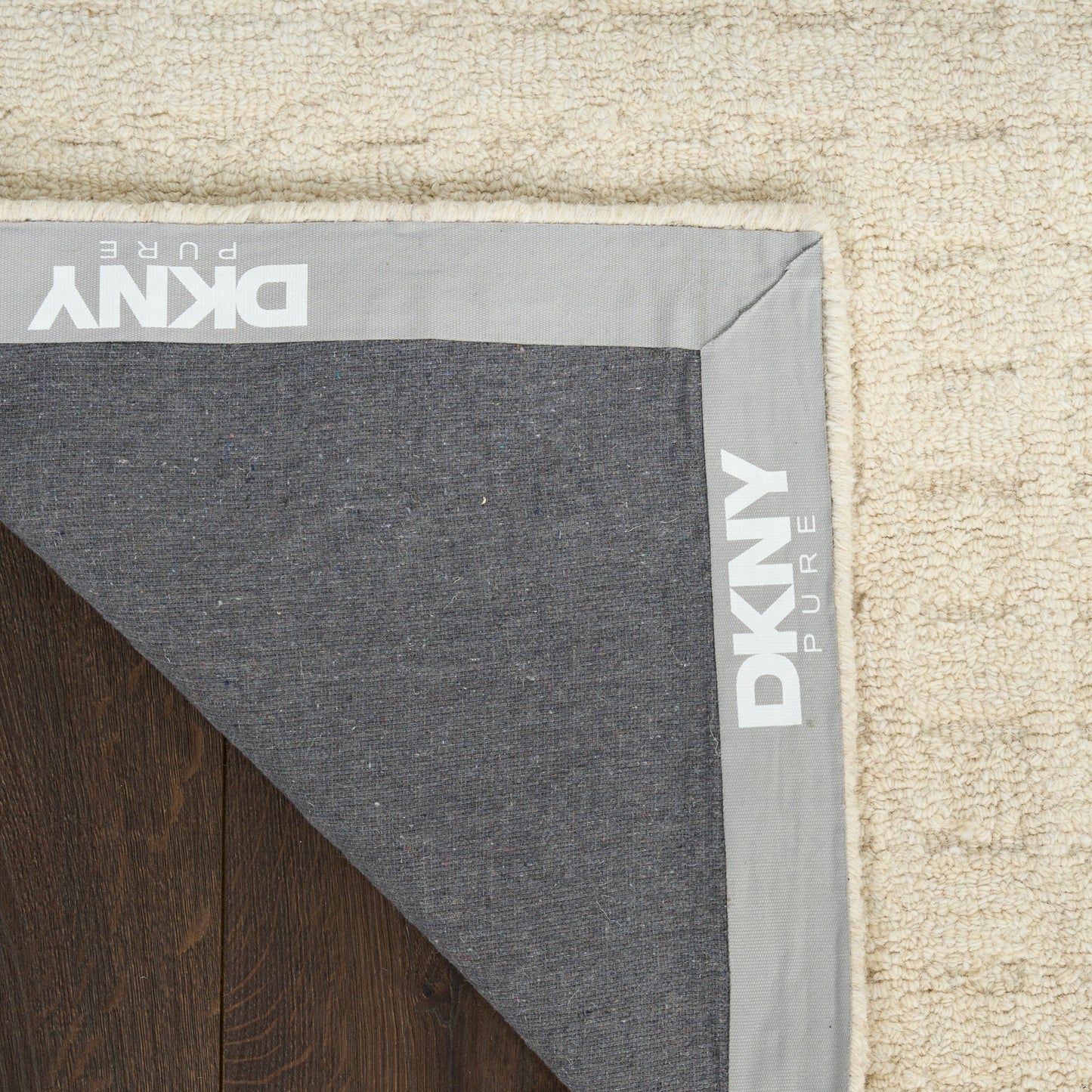 DKNY Pure Grids 3'9" x 5'9" Ivory Beige Contemporary Indoor Rug