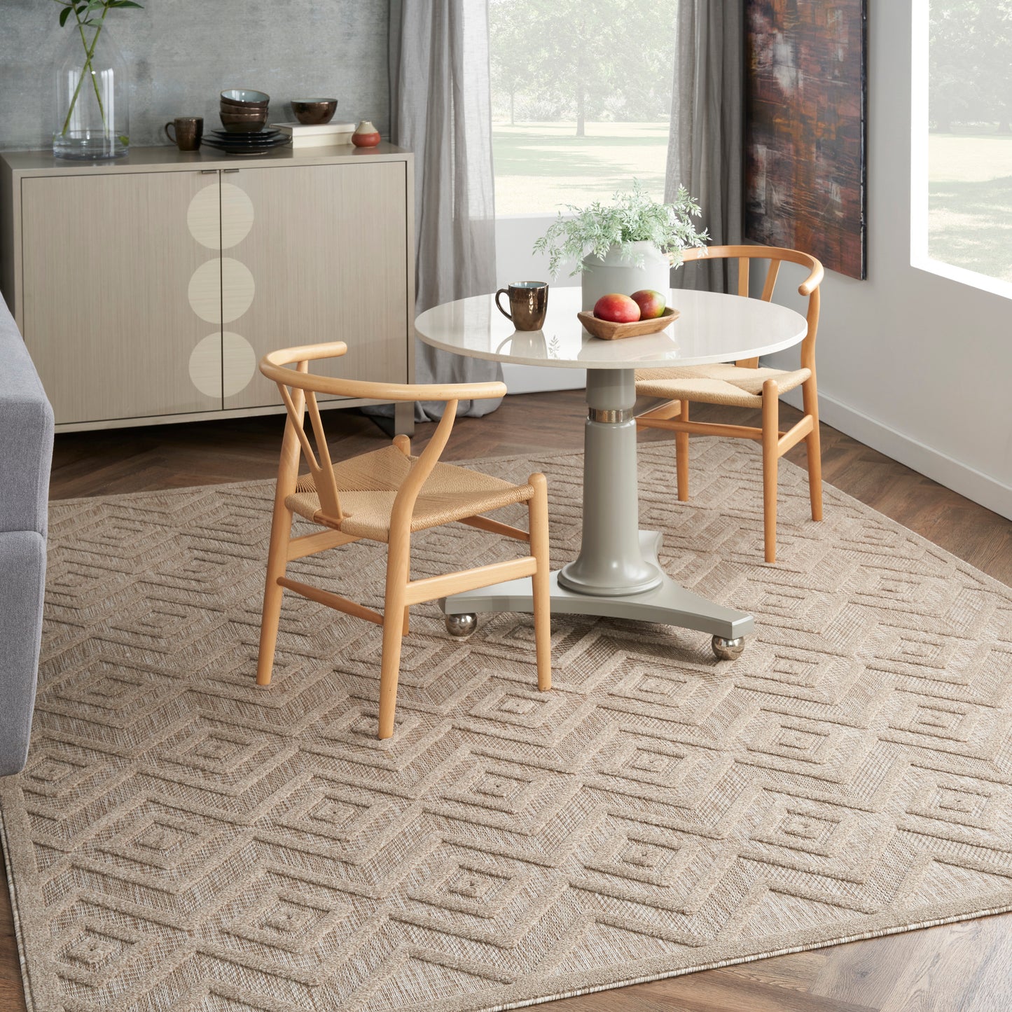 Nourison Versatile 9' x 12' Natural Beige Modern Rug