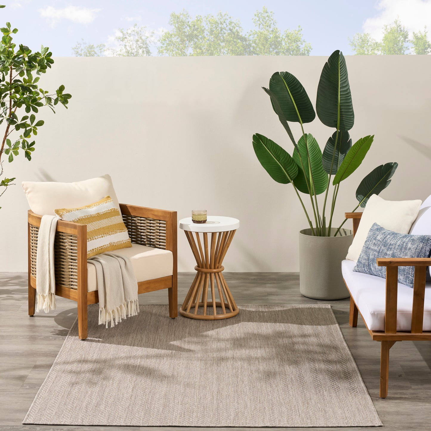 Nourison Horizon Indoor/Outdoor 6' x 9' Grey Modern Rug