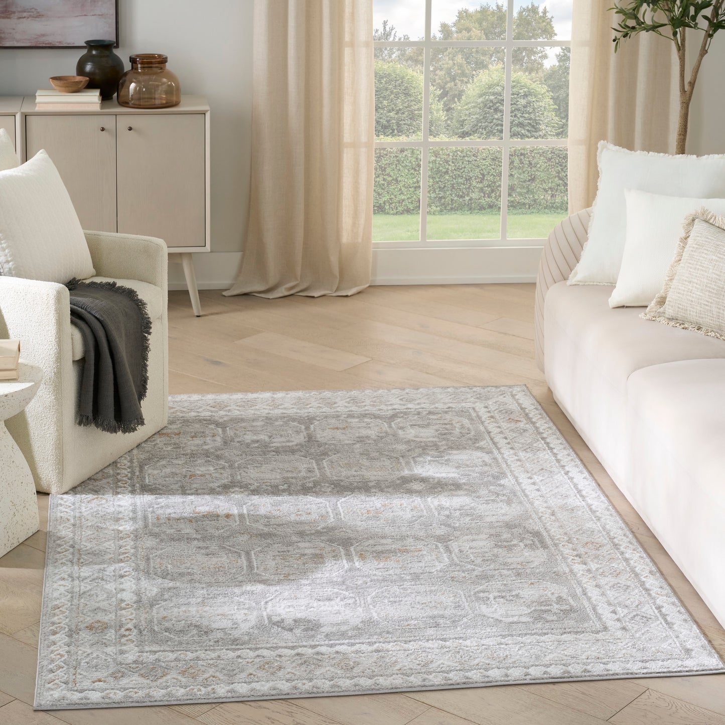 Nourison Dekor 5'3" x 7' Grey Vintage Indoor Rug