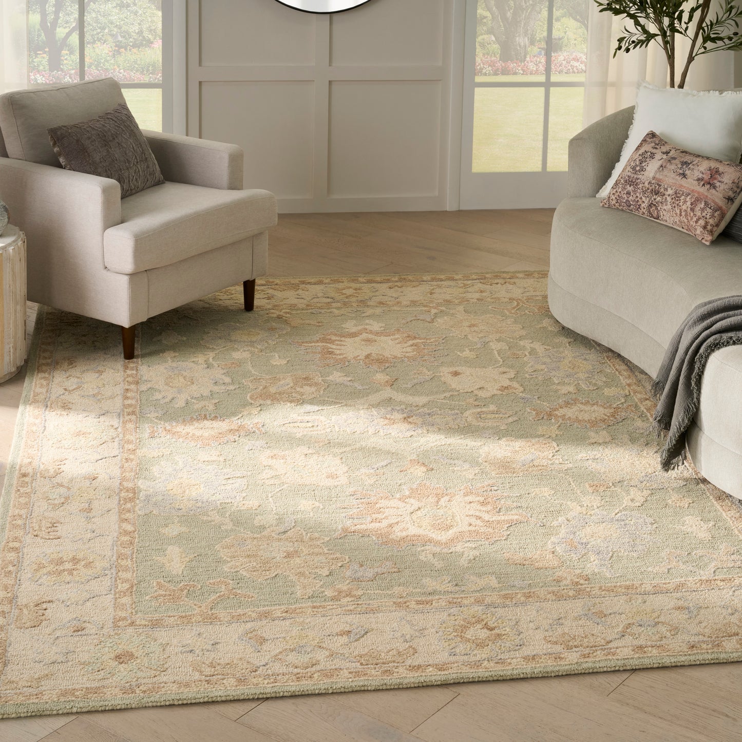 Nourison Maison 9'9" x 13'9" Sage Ivory Vintage Indoor Rug