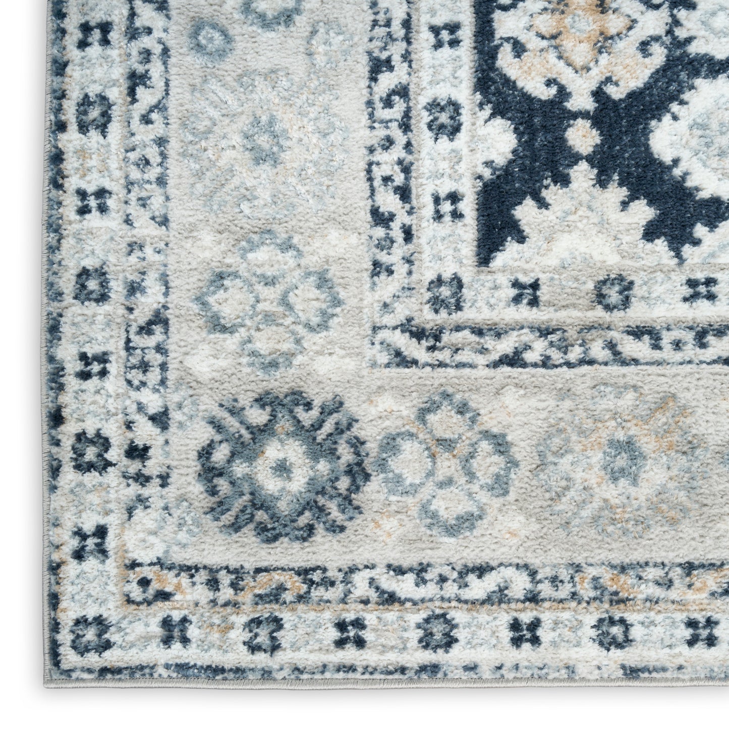 Nourison Dekor 4' x 6' Grey Navy Vintage Indoor Rug