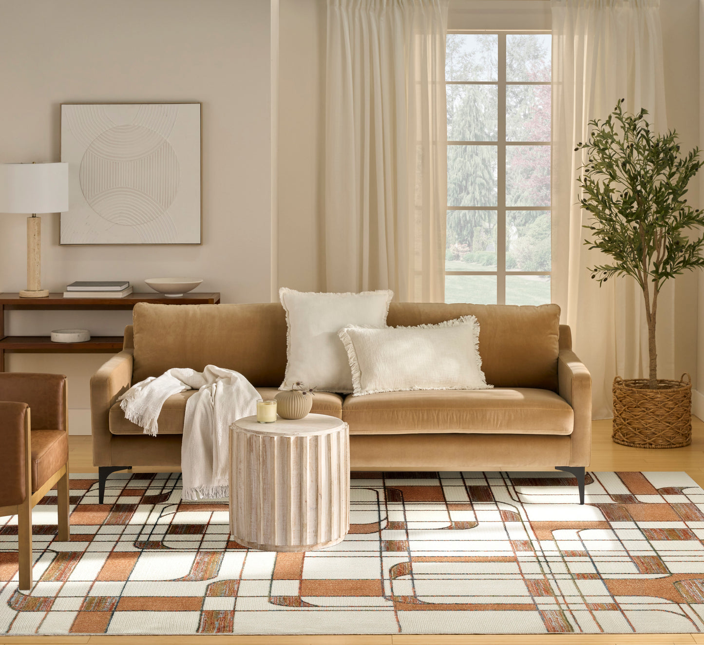 Nourison Nordic 8' x 10' Ivory Rust Mid-Century Modern Indoor Rug