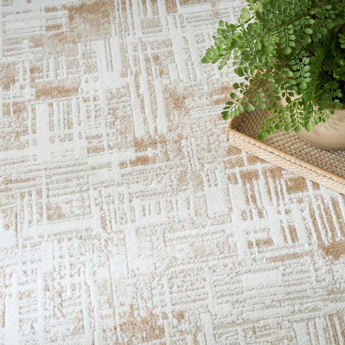 Nourison Dekor 7'10" x 9'10" Ivory Taupe Modern Indoor Rug