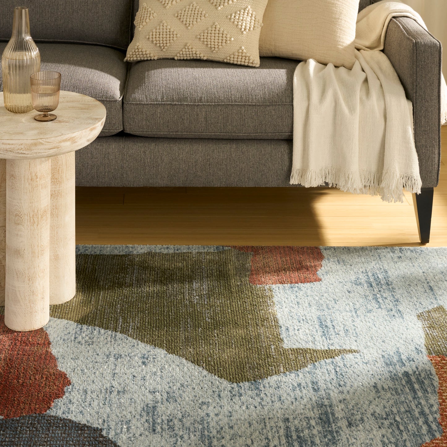 Nourison Nordic 4' x 6' Blue Multicolor Modern Indoor Rug