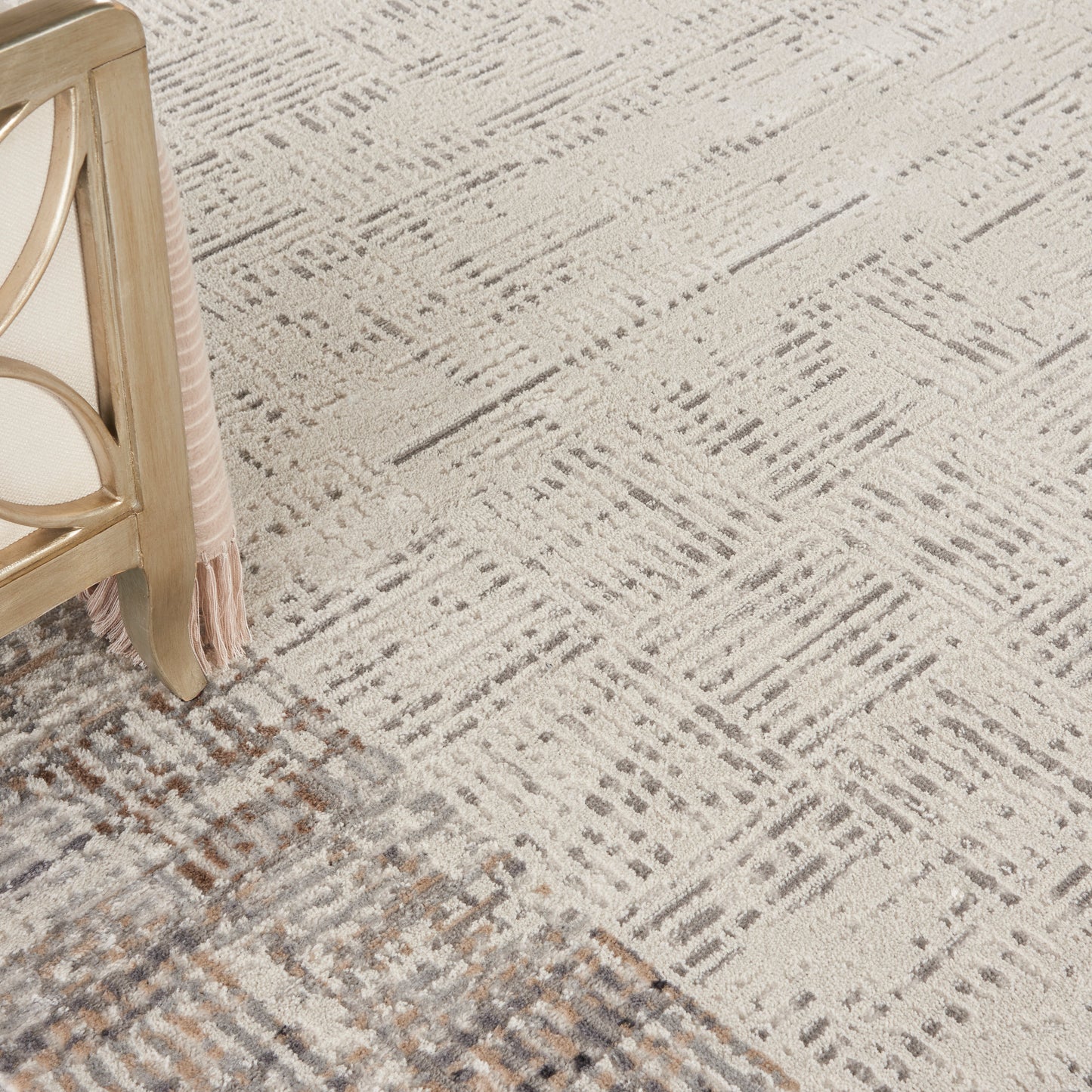 Nourison Elation 9' x 12' Ivory Grey Modern Indoor Rug