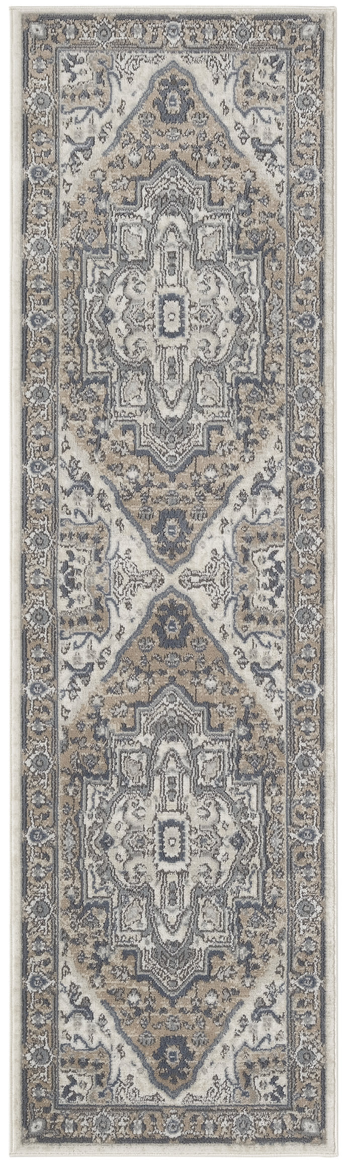 Nourison Quarry 2'2" x 10' Ivory Taupe Vintage Indoor Rug