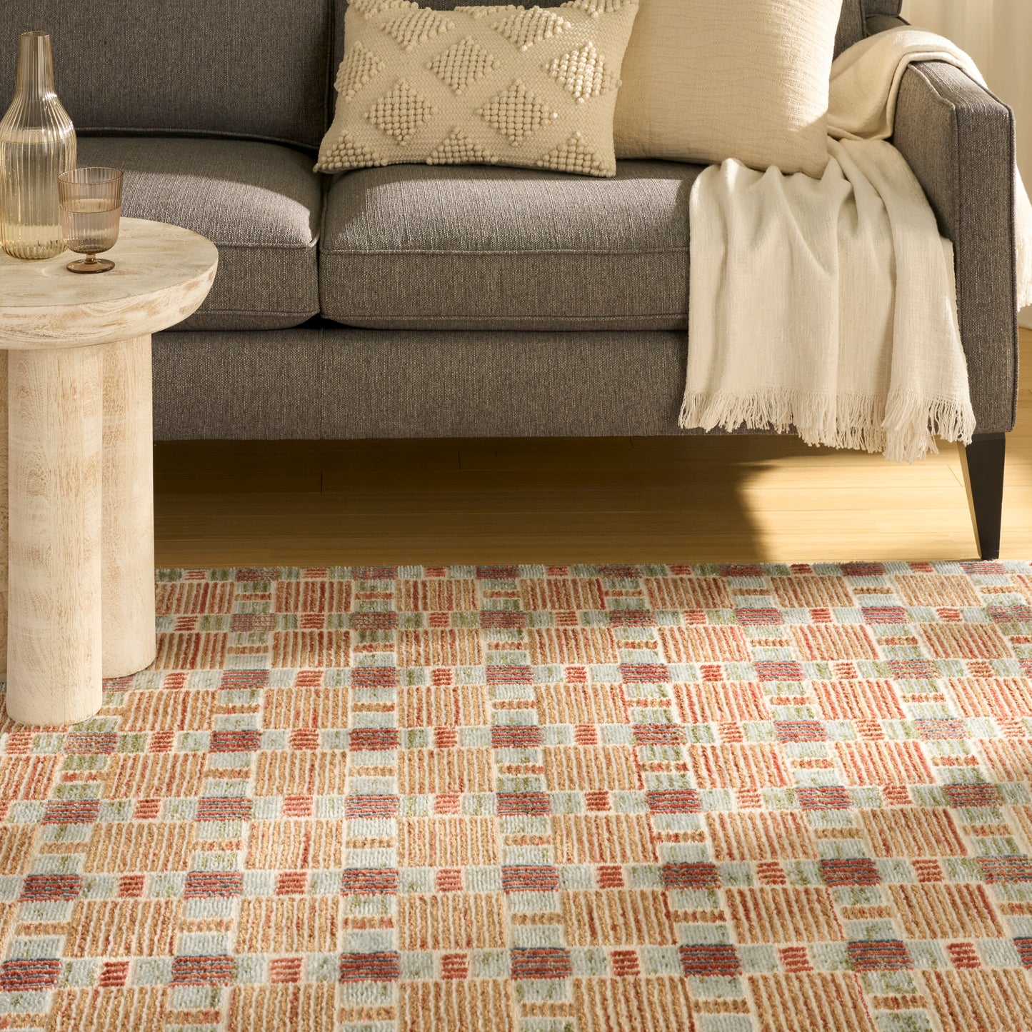 Nourison Nordic 5' x 7' Rust Multicolor Modern Indoor Rug