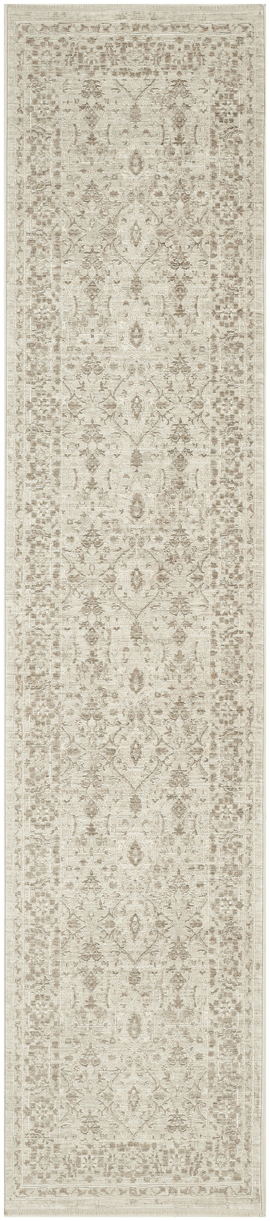 Nourison Shadows 2'2" x 12' Ivory Grey Vintage Indoor Rug