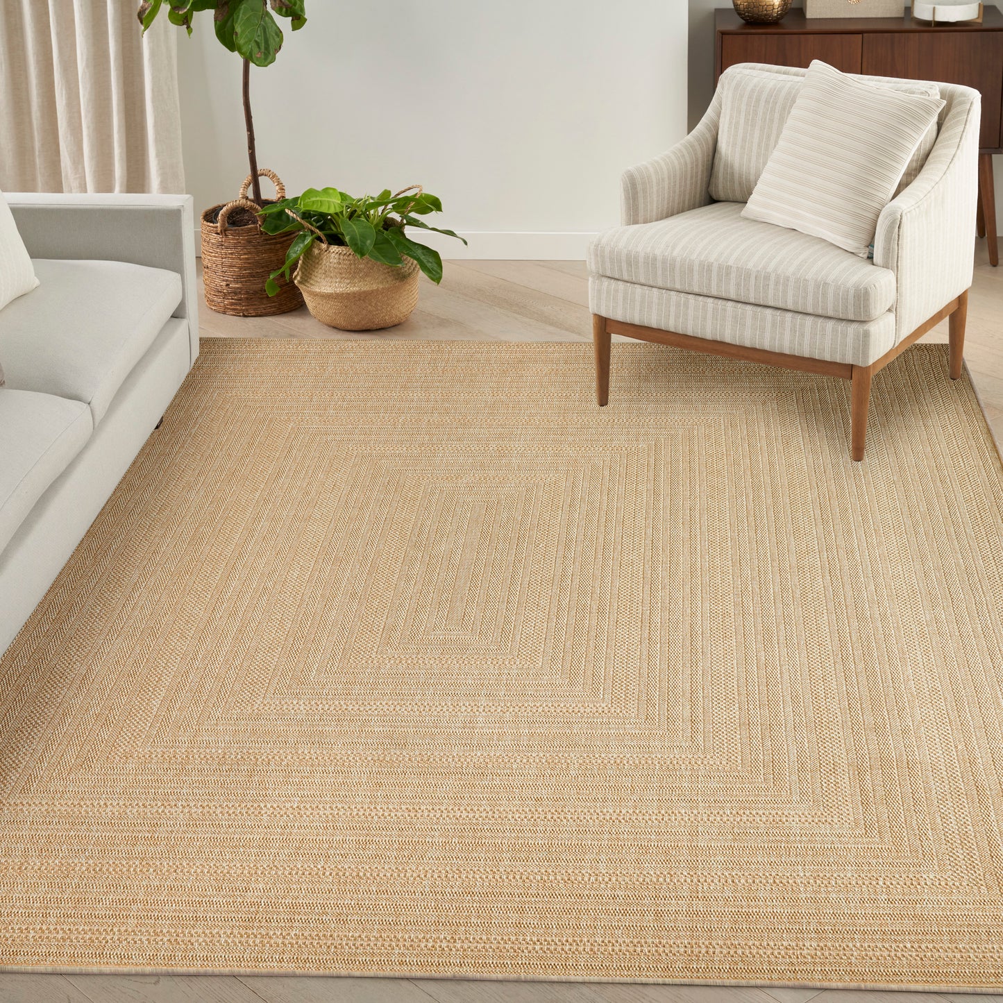 Nourison Tulum 9' x 12' Taupe Ivory Outdoor Rug