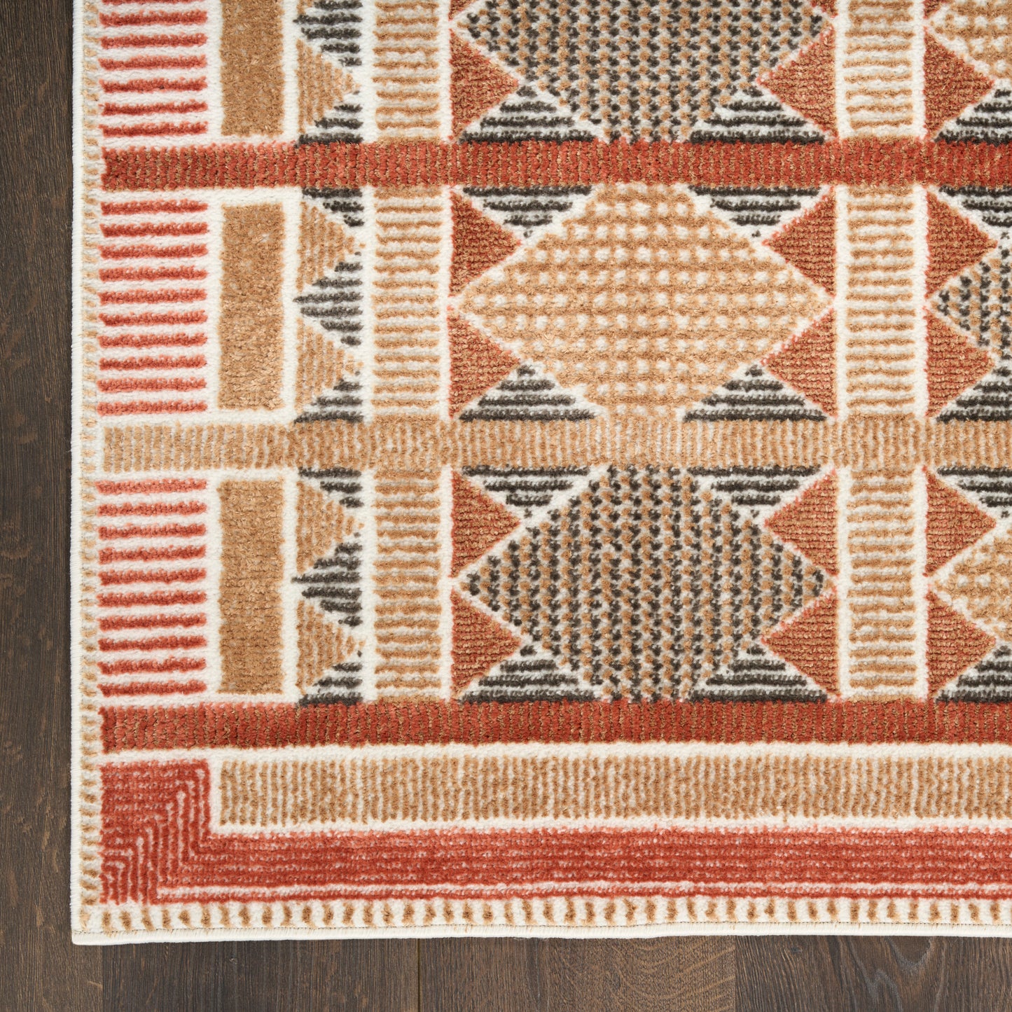 Nourison Nordic 4' x 6' Rust Multicolor Modern Indoor Rug