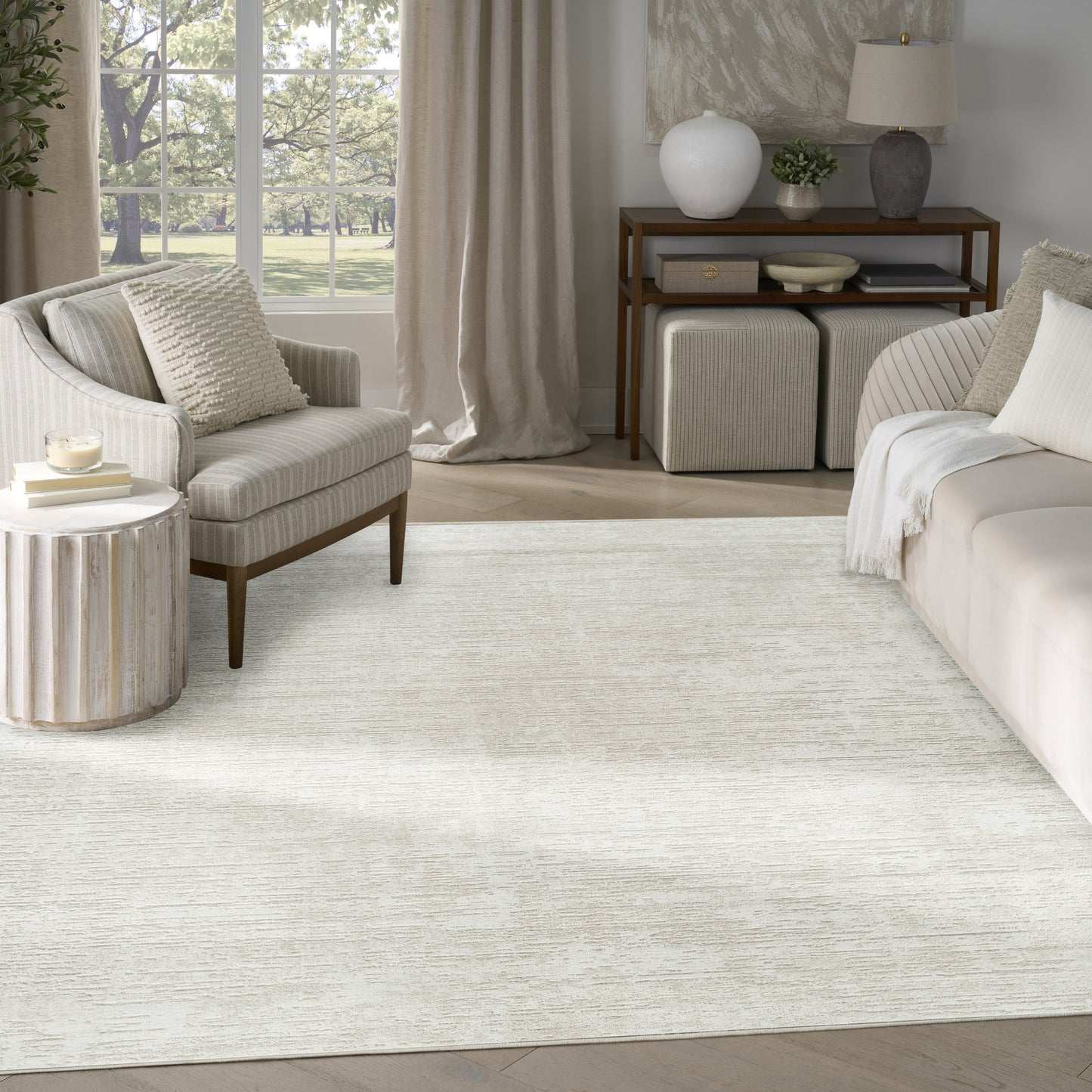 Nourison Dekor 7'10" x 9'10" Beige Modern Indoor Rug