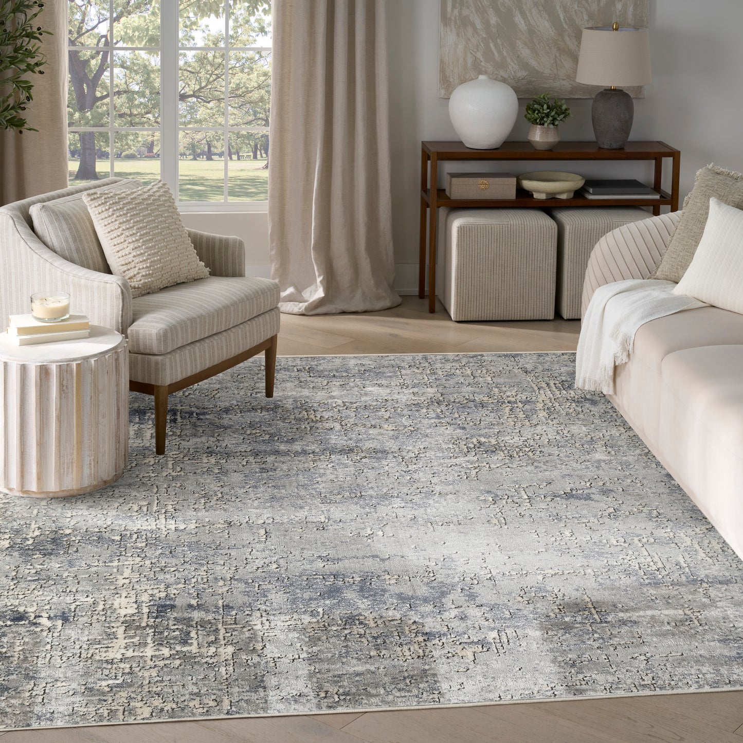 Nourison Quarry 7'10" x 9'10" Dark Grey Modern Indoor Rug