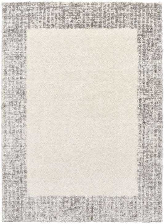 Nourison Pacific Shag 5'3" x 7'3" Ivory Grey Shag Indoor Rug