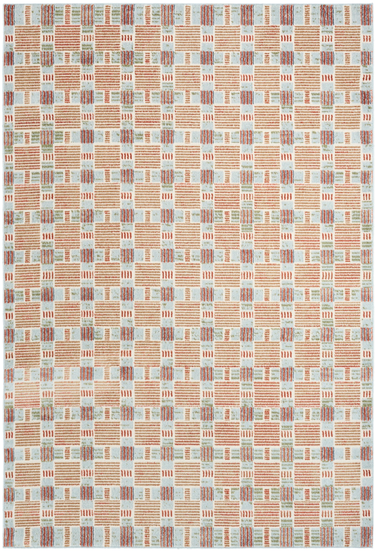 Nourison Nordic 5' x 7' Rust Multicolor Modern Indoor Rug
