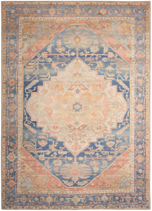 Nourison Vintage Washables 4' x 6' Blue Coral Vintage Indoor Rug