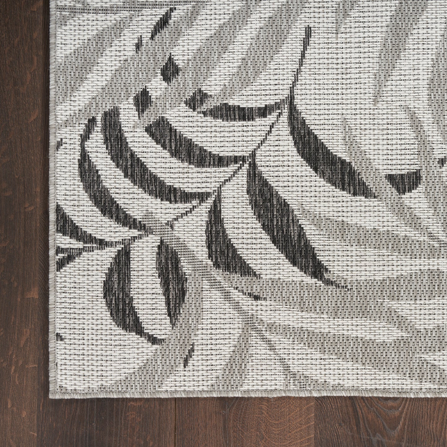 Nourison Garden Oasis 2' x 8' Grey Tropical Rug