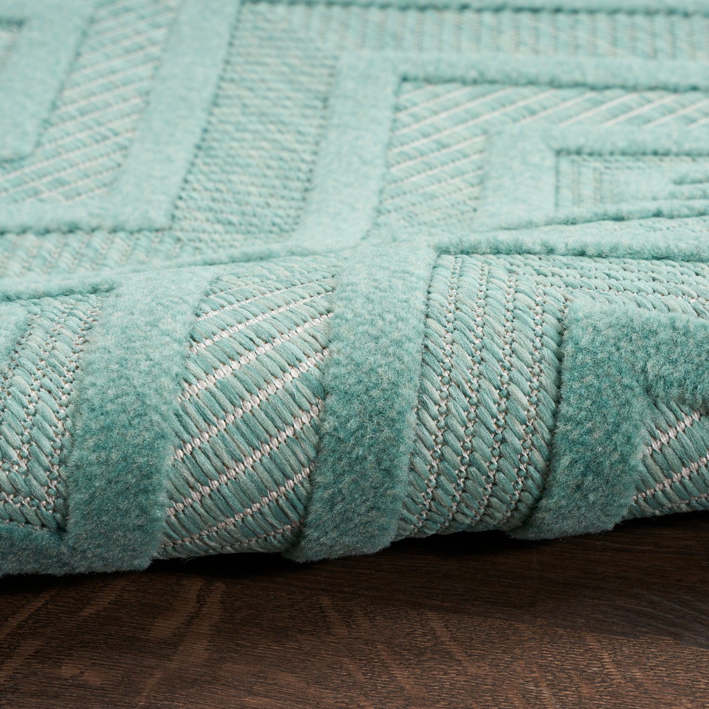 Nourison Versatile 9' x 12' Aqua Teal Modern Rug