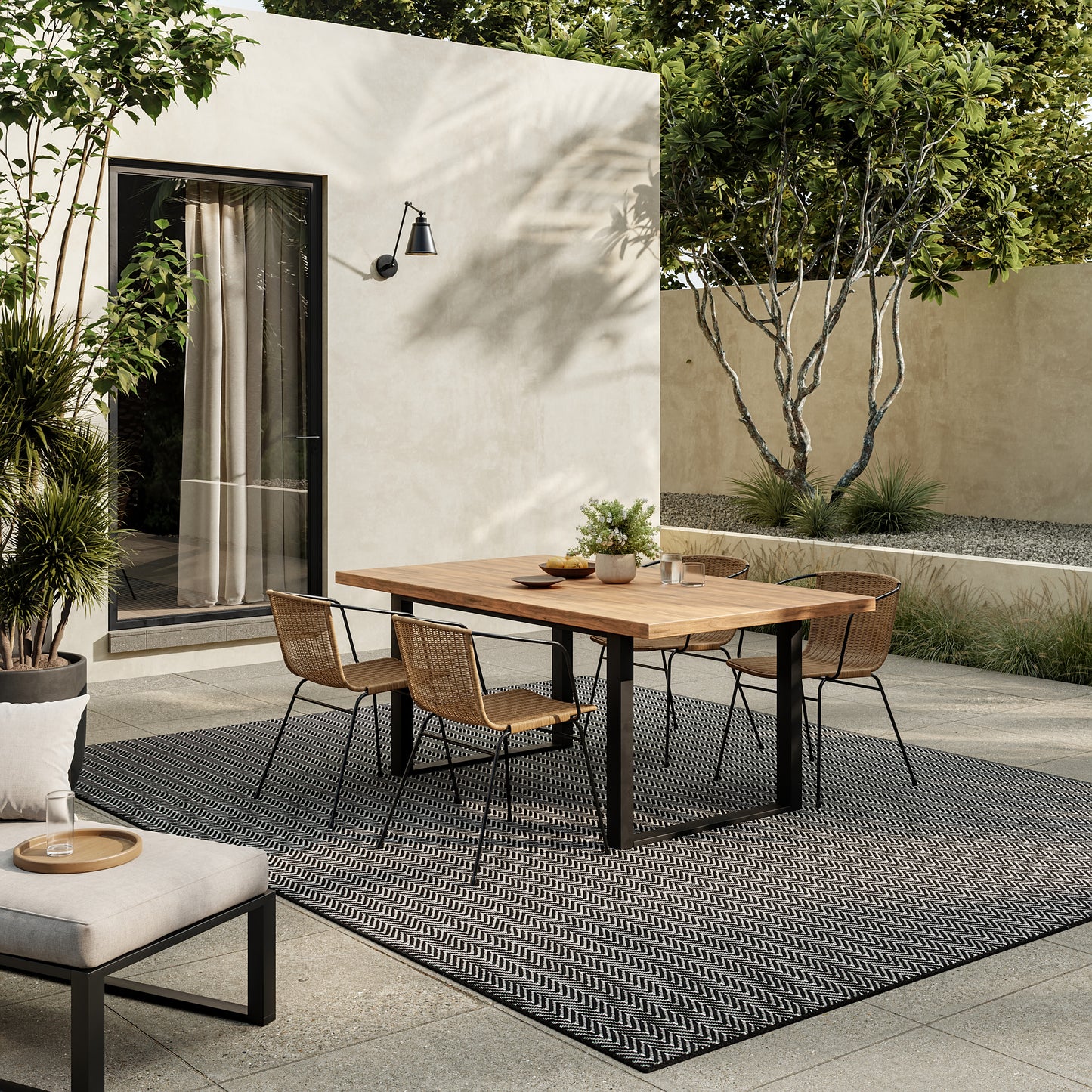 Nourison Horizon Indoor/Outdoor 8' x 10' Black Modern Rug