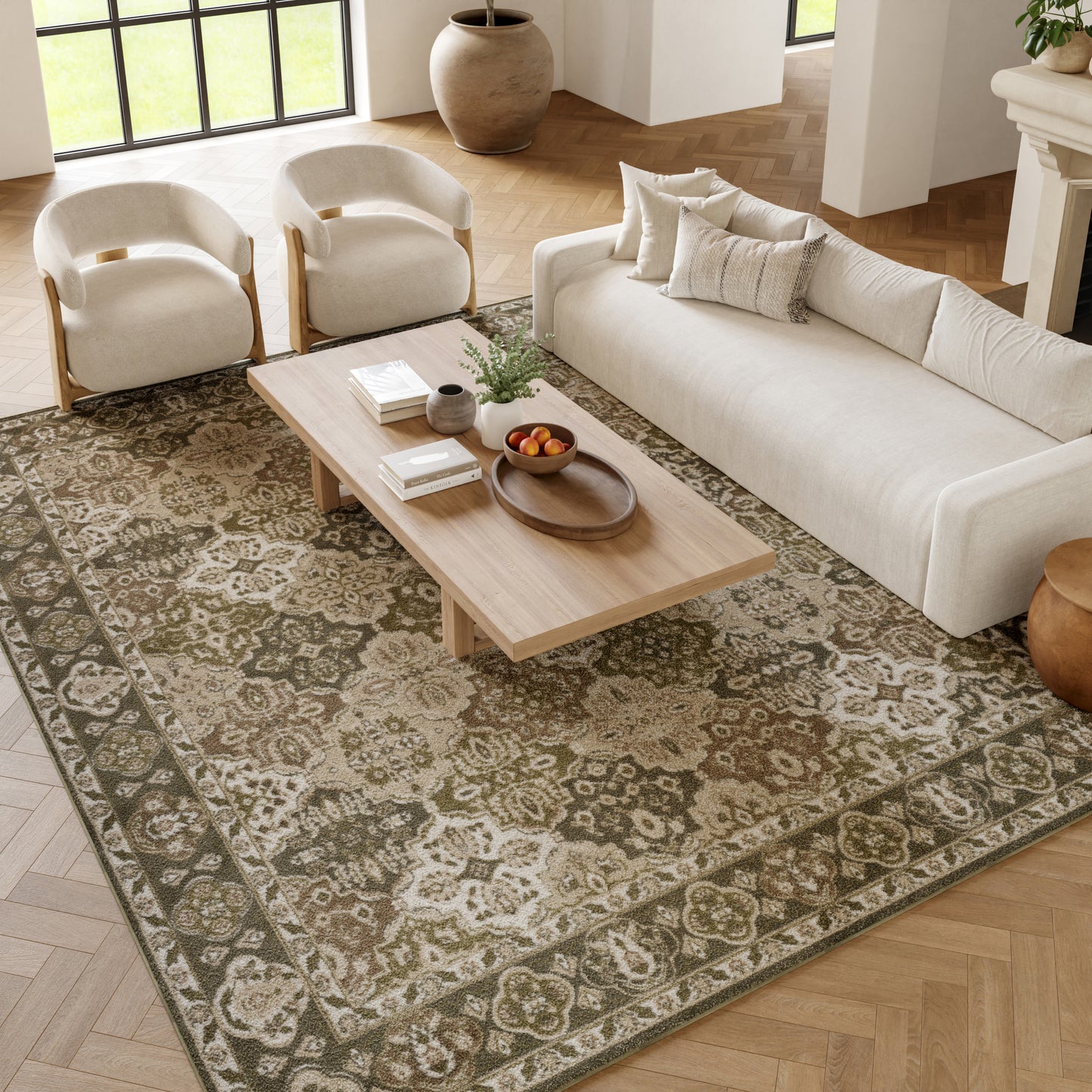 Nourison Grafix 9' x 12' Green Vintage Indoor Rug