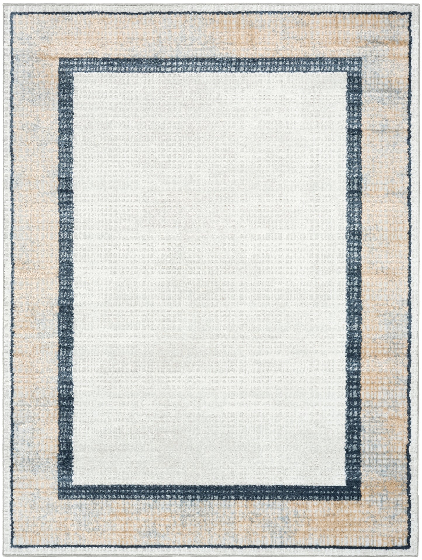 Nourison Dekor 4' x 6' Grey Navy Modern Indoor Rug