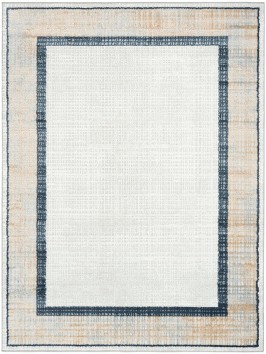 Nourison Dekor 4' x 6' Grey Navy Modern Indoor Rug