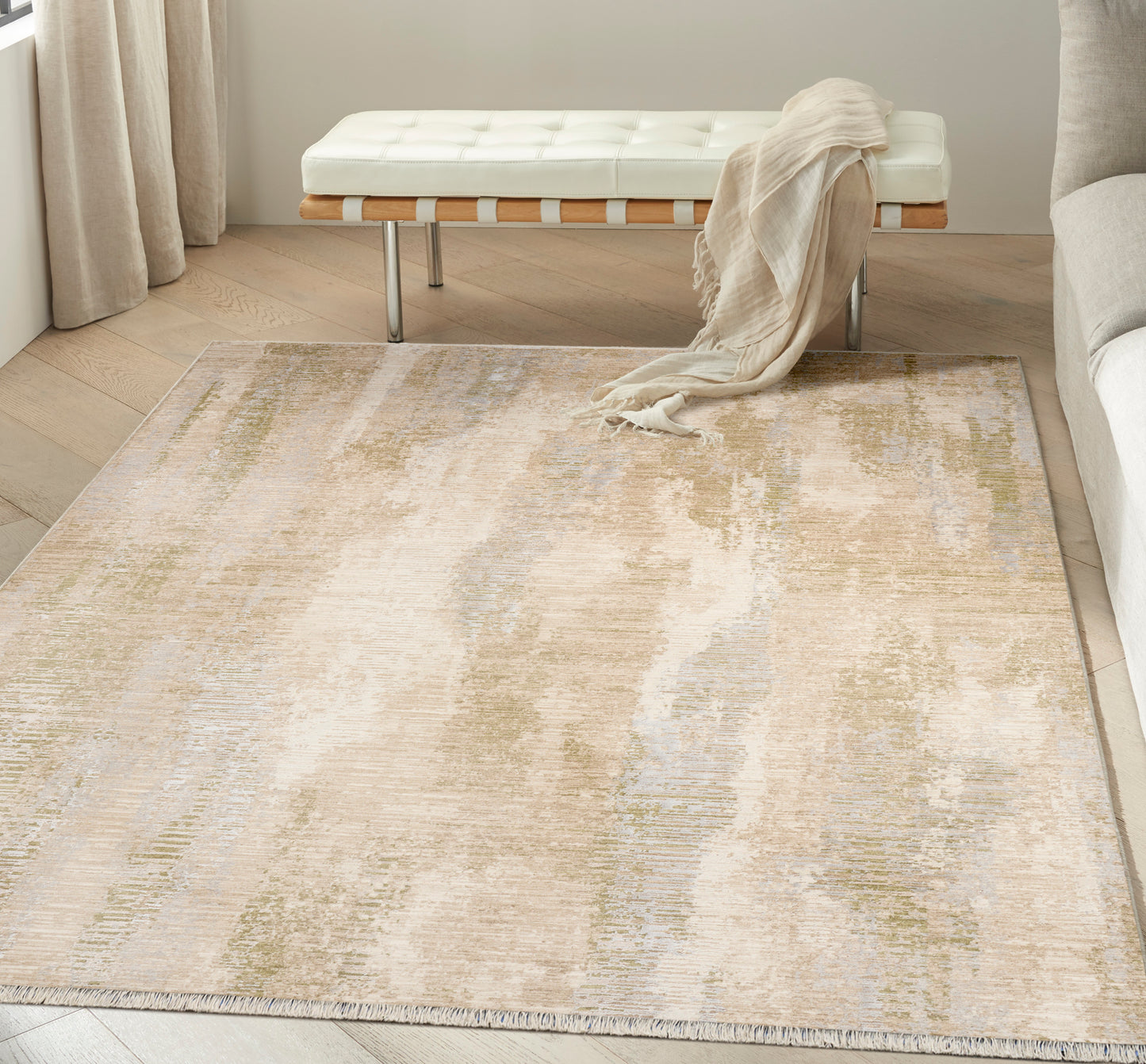Calvin Klein CK089 Drift 7'10" x 10'2" Beige Sage Modern Indoor Rug