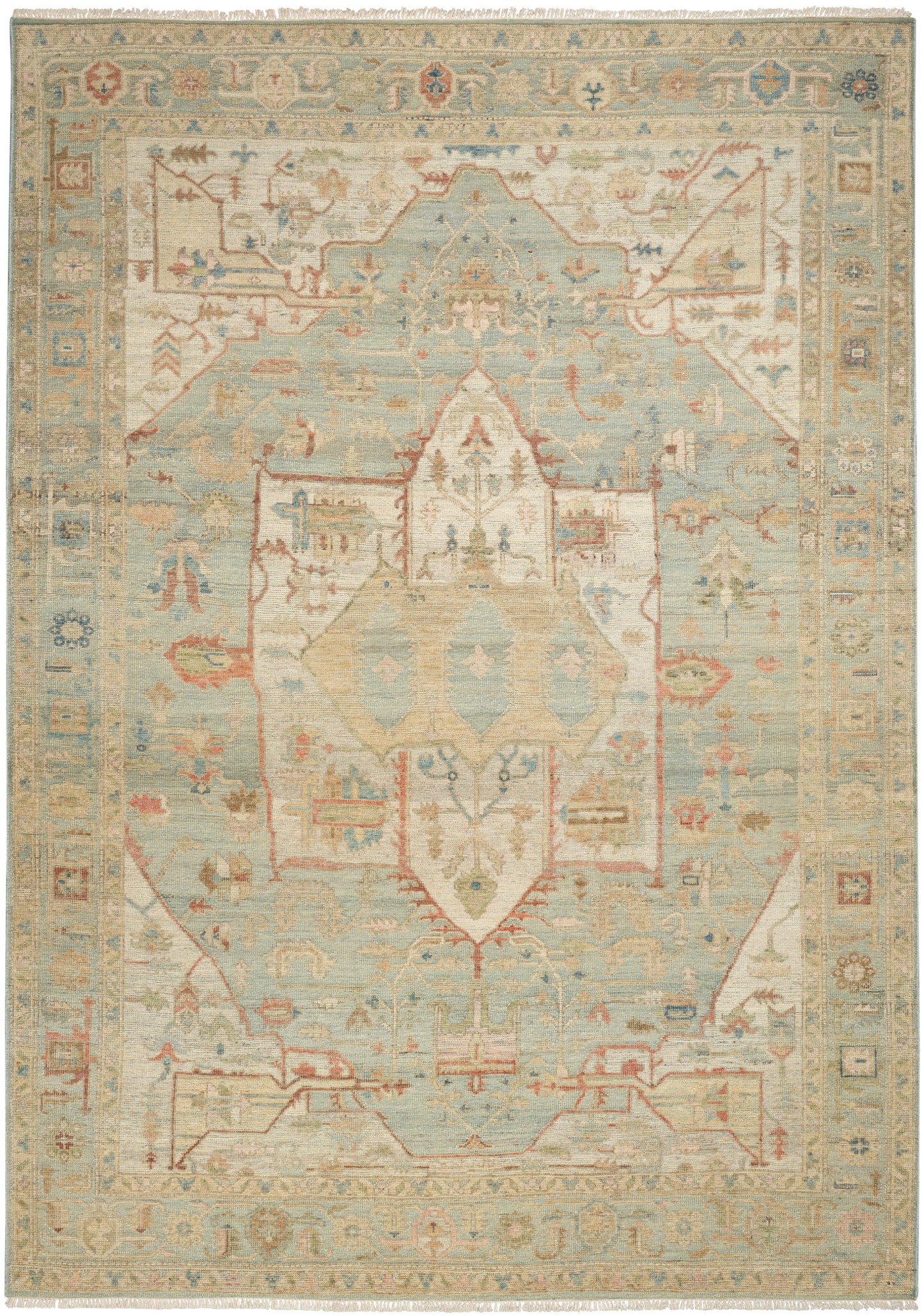 Nourison Heritage Vine 12' x 15' Light Blue Vintage Indoor Rug