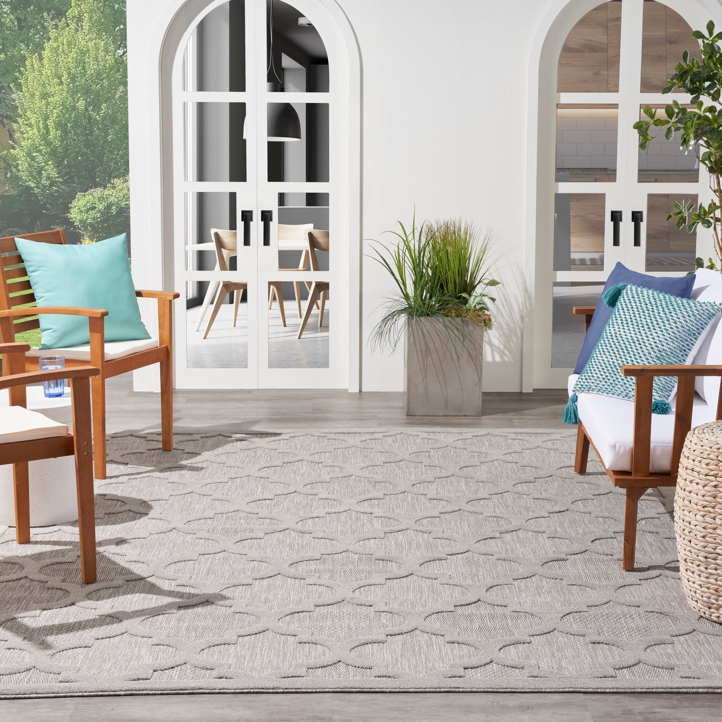 Nourison Easy Care 9' x 12' Silver Grey Modern Rug