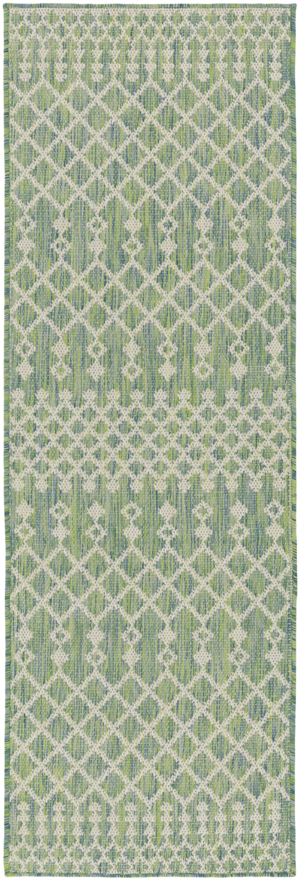 Nourison Positano 2'2" x 8' Blue Green Modern Rug