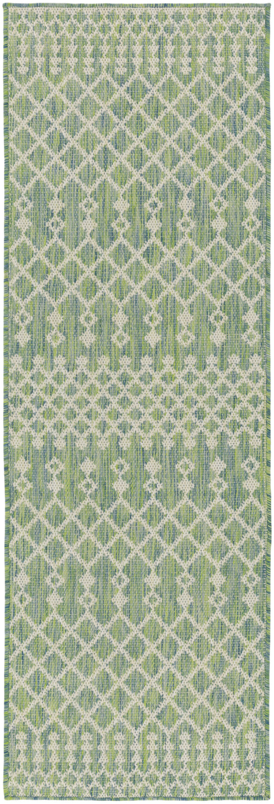 Nourison Positano 2'2" x 8' Blue Green Modern Rug