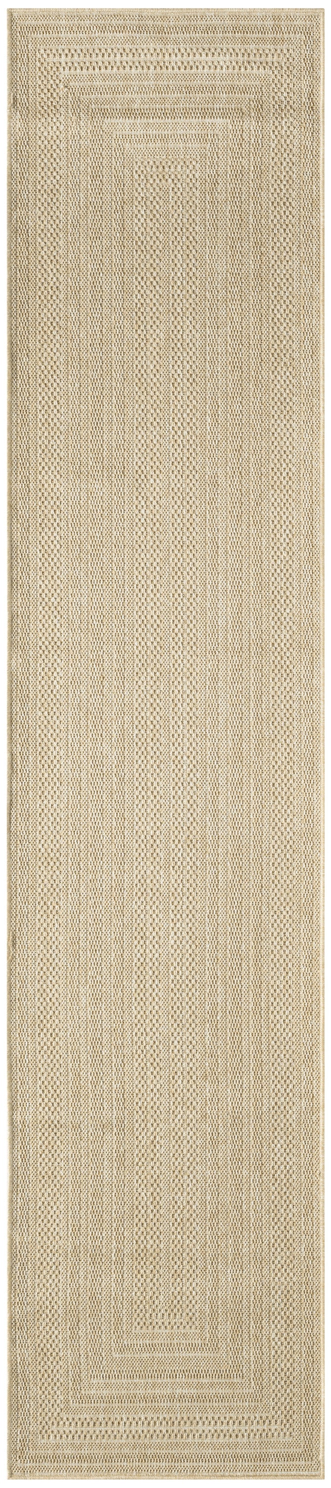 Nourison Tulum 2'2" x 8' Taupe Ivory Outdoor Rug