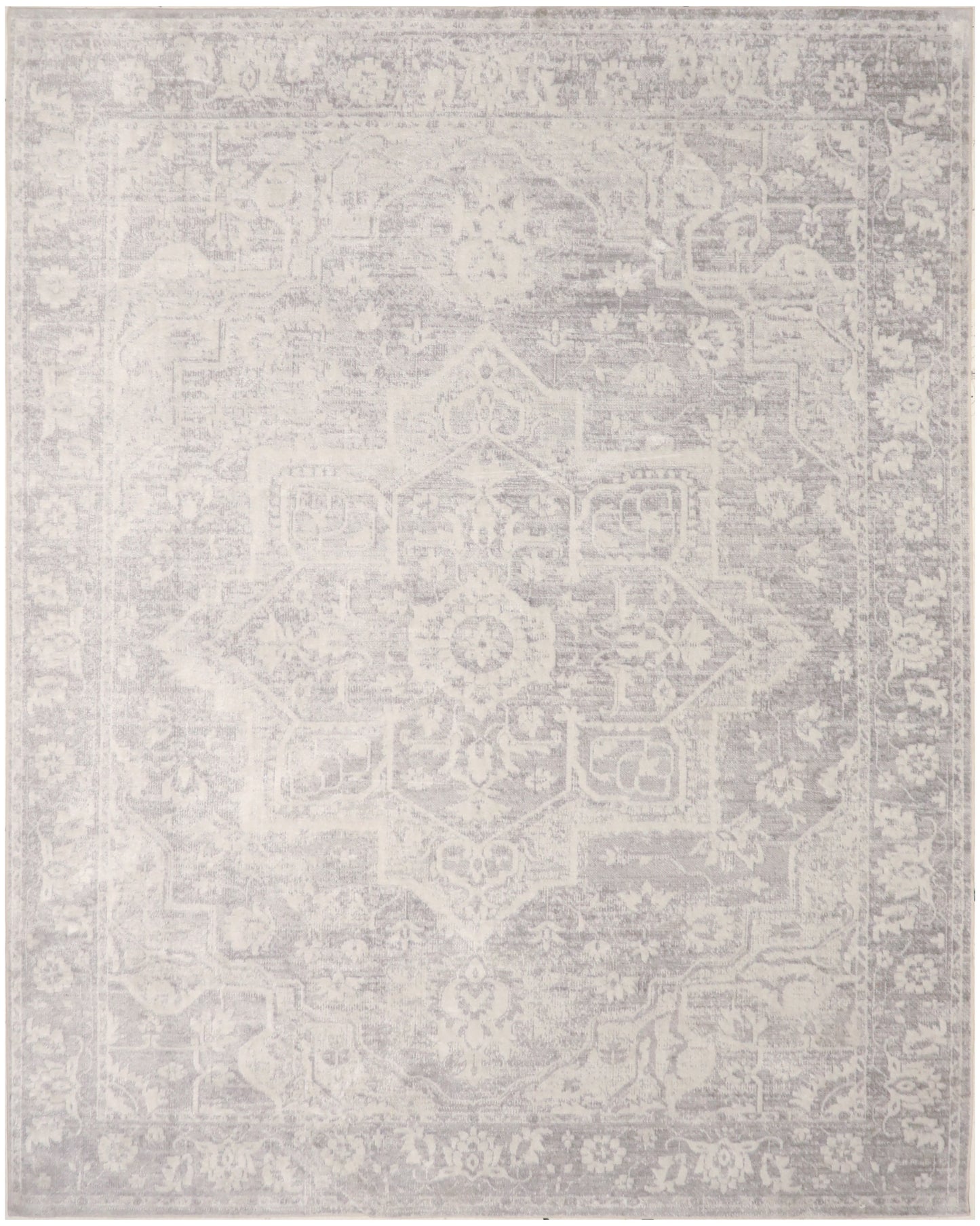 Nourison Astra Machine Washable 7'10" x 10' Grey Vintage Indoor Rug