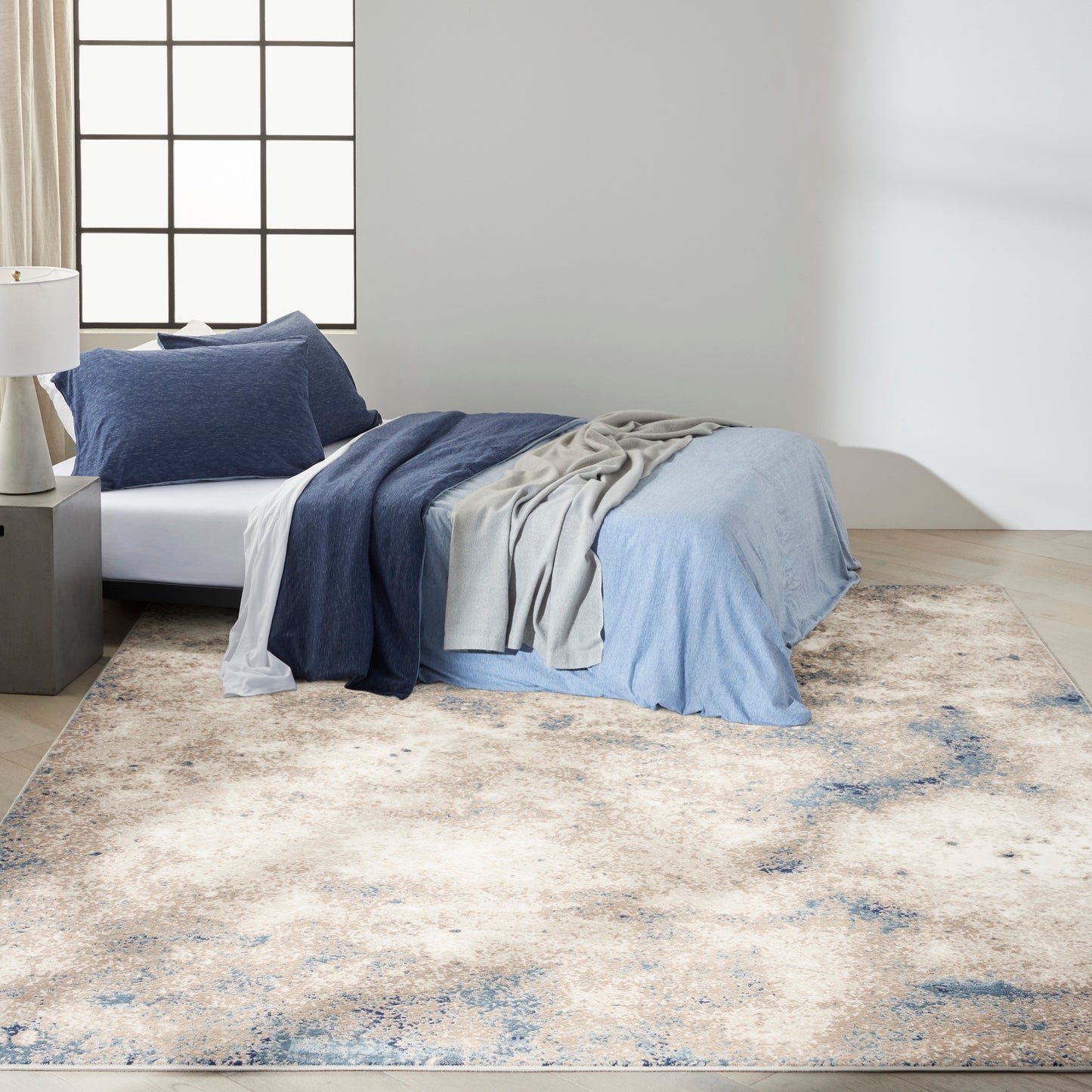 Calvin Klein CK022 Infinity 9' x 12' Ivory Grey Blue Modern Indoor Rug