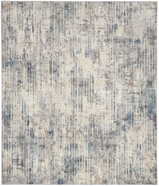Calvin Klein CK022 Infinity 9' x 12' Ivory Grey Blue Modern Indoor Rug