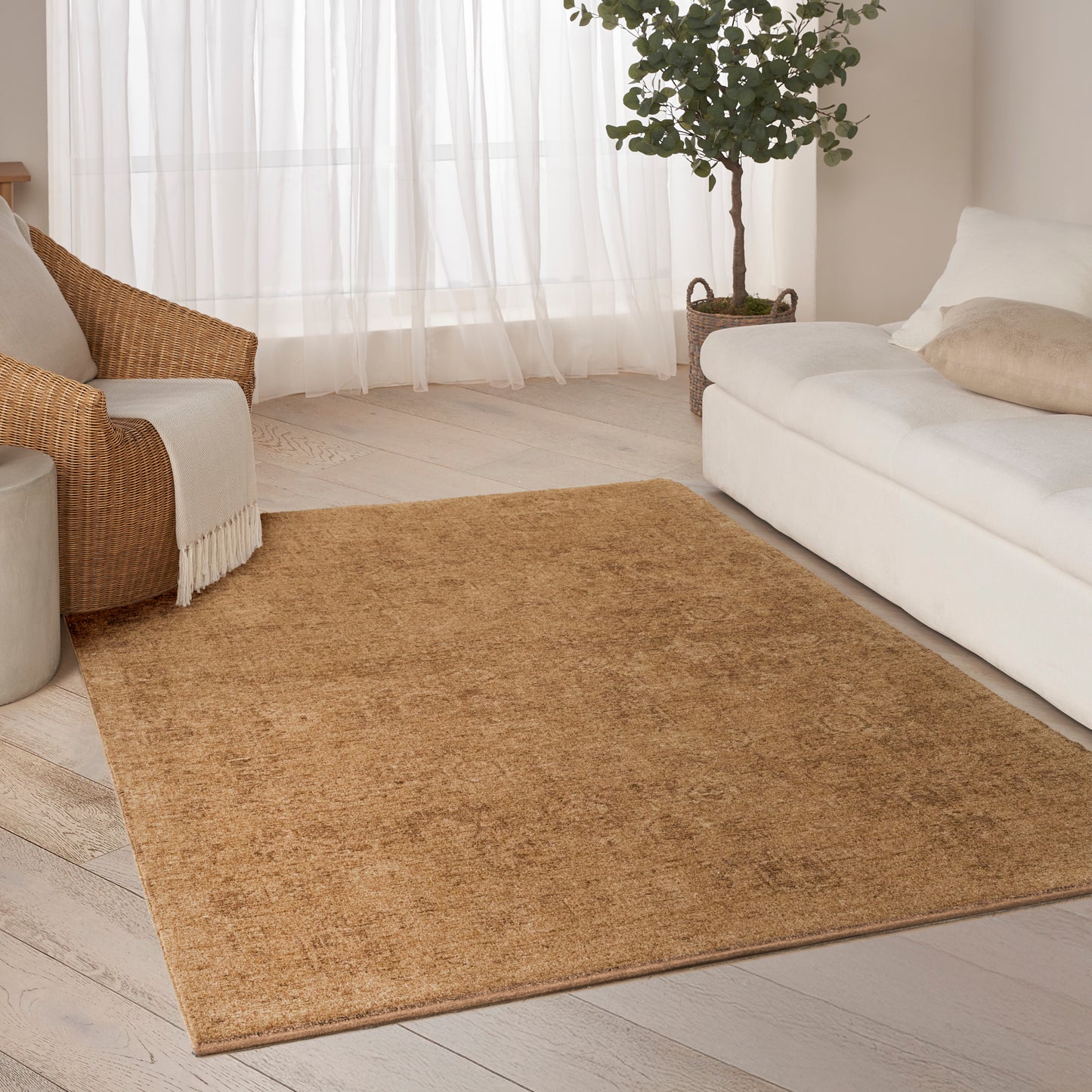 DKNY Pure Shades 5'3" x 7'8" Latte Vintage Indoor Rug