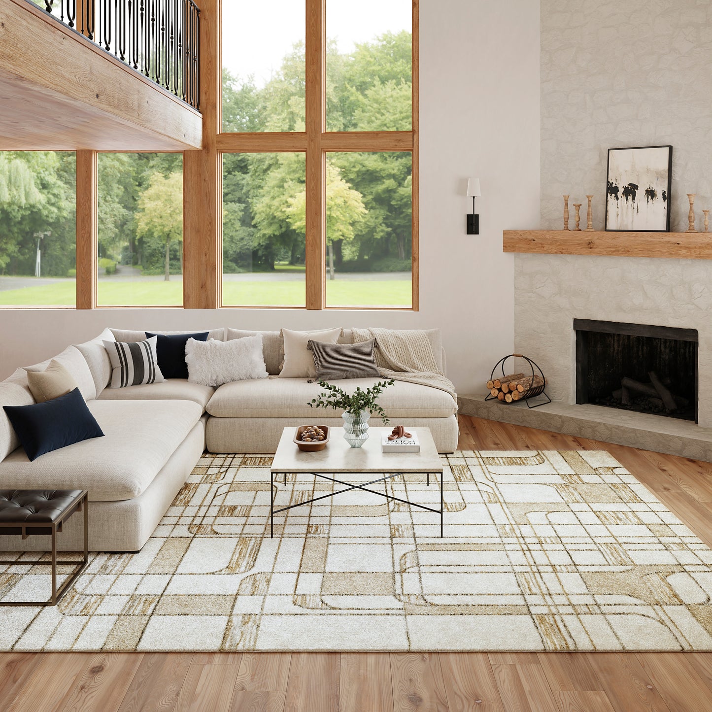 Nourison Nordic 8' x 10' Ivory Multicolor Mid-Century Modern Indoor Rug