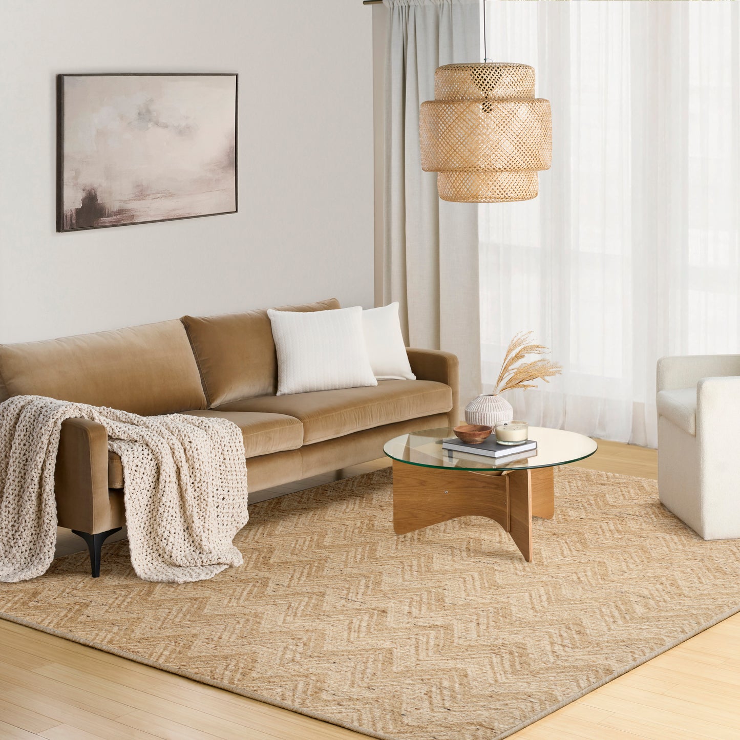 DKNY Pure Purl 9'9" x 13'9" Beige Ivory Modern Indoor Rug