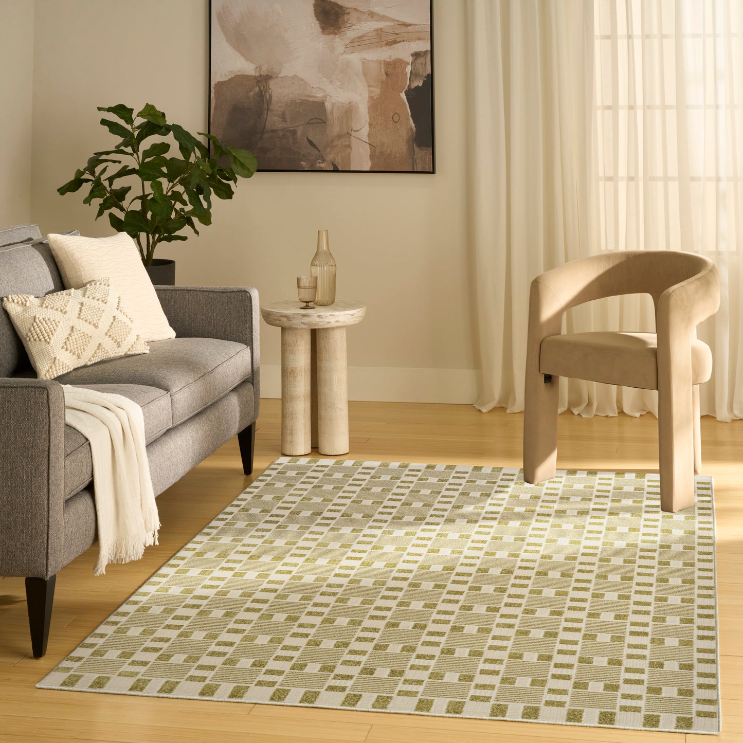 Nourison Nordic 4' x 6' Green Modern Indoor Rug