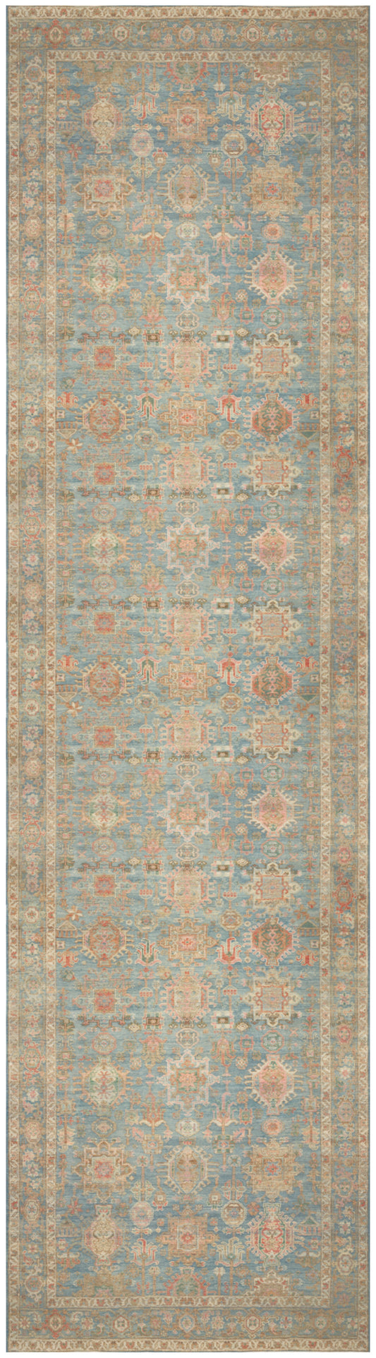 Nourison Vintage Washables 2'2" x 8' Navy Multicolor Vintage Indoor Rug