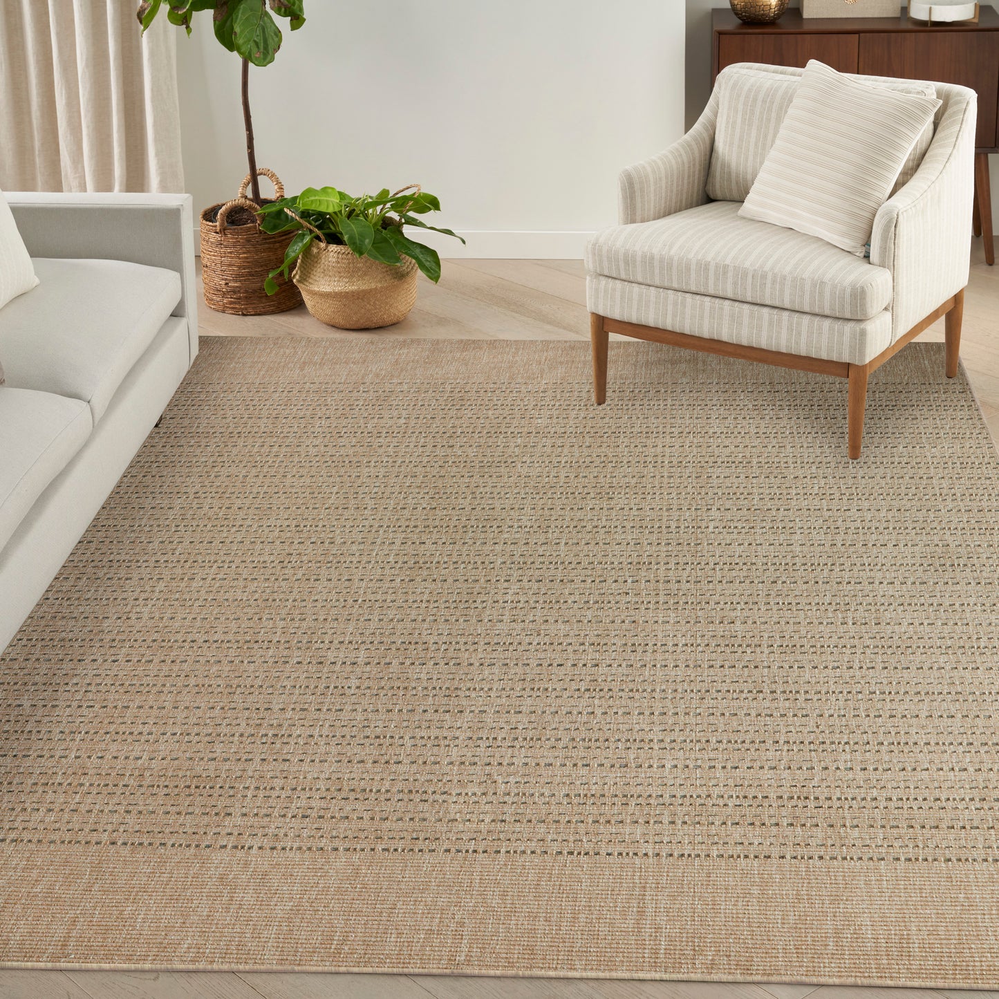 Nourison Tulum 10' x 14' Taupe Outdoor Rug