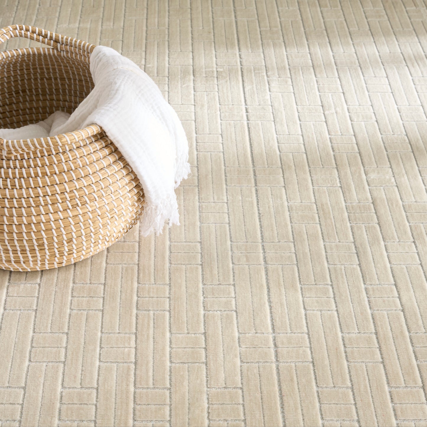 Nourison Washable Charm 4' x 6' Ivory Modern Indoor Rug