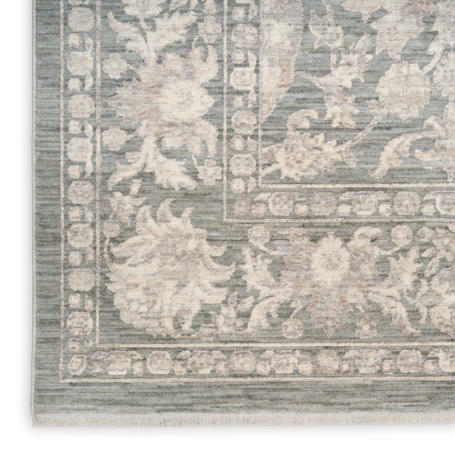 Nourison Shadows 2'2" x 12' Sage Ivory Vintage Indoor Rug
