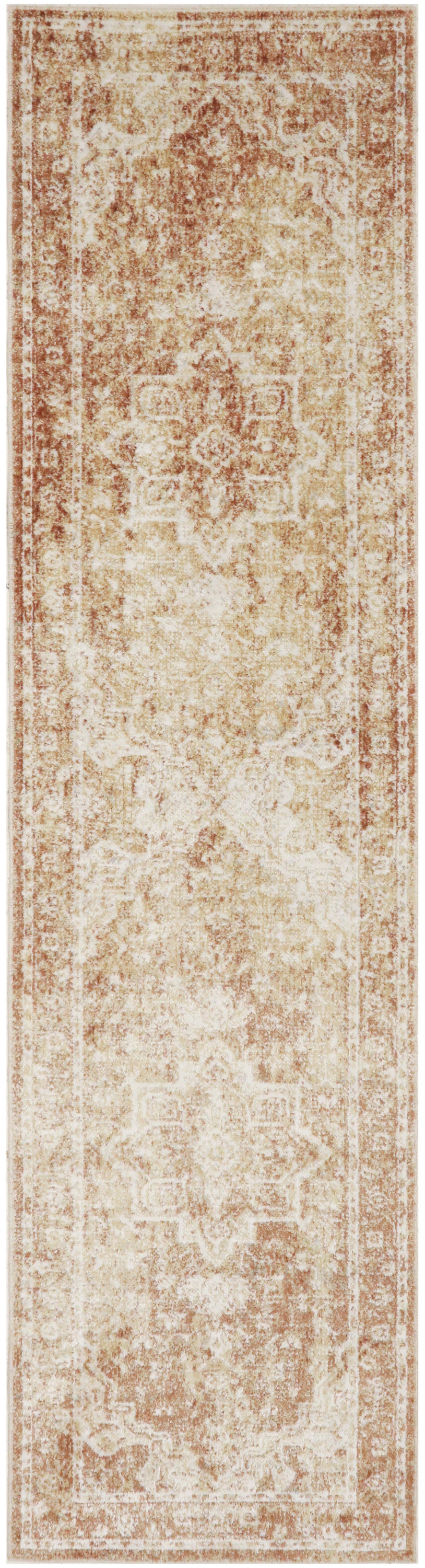 Nourison Astra Machine Washable 2' x 6' Rust Vintage Indoor Rug